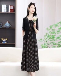 假兩件冰絲連衣裙