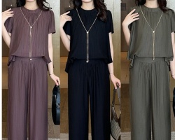 韓係氣質冰絲套裝