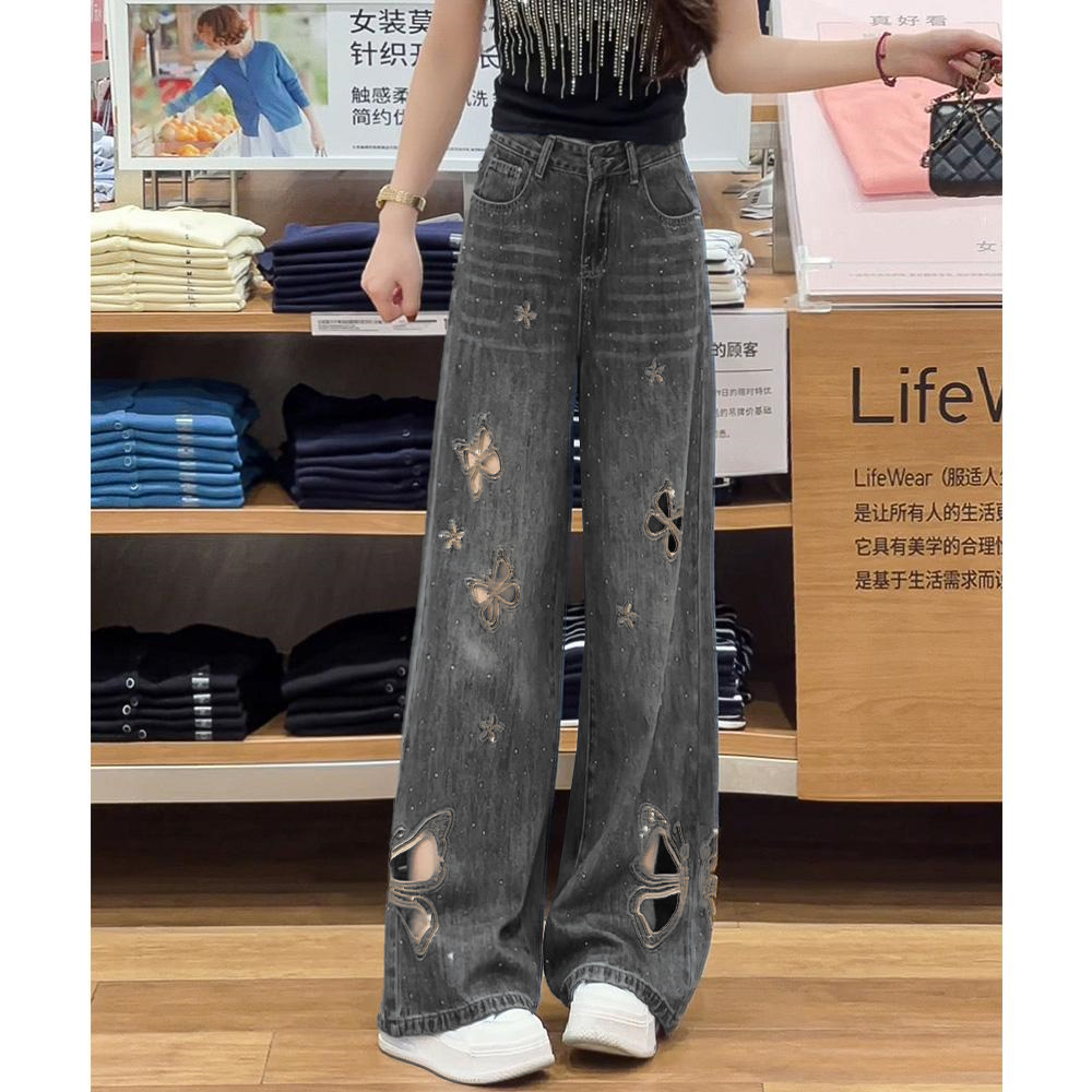 鏤空刺繡牛仔褲